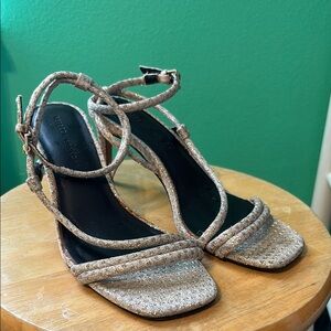 Rebecca Minkoff Silver High Heeled Sandals